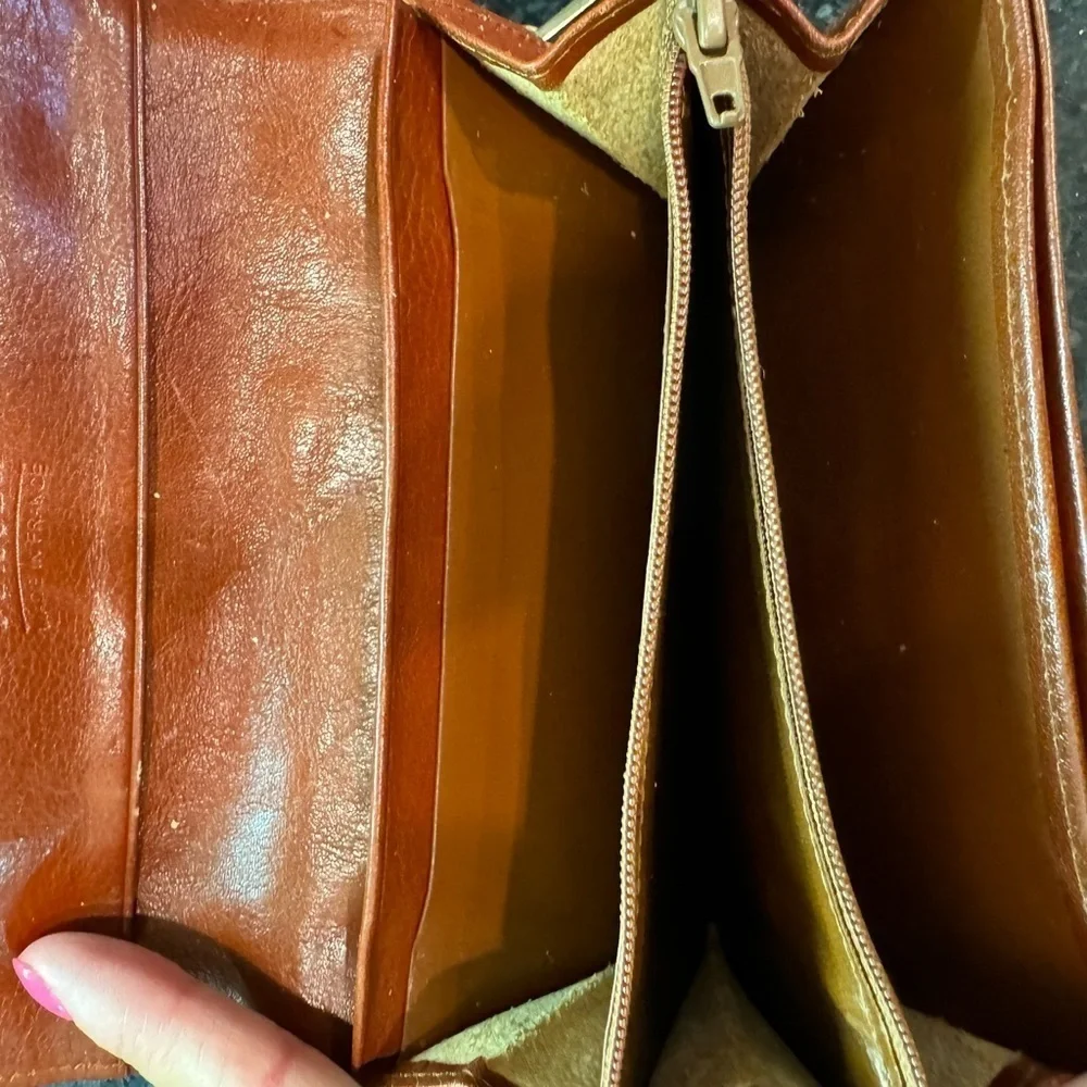 Vintage TEXIER Leather & Canvas Messenger Doctor Purse Bag & Wallet Set France - Picture 5 of 16